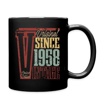 1958 Birthday Year of birth Year of construction Vintage Retro - Full Colour Mug - black - Right