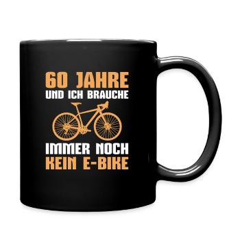 60er Fahrrad Radfahrer 60. Geburtstag Geschenk - Tasse einfarbig - Schwarz - Rechts