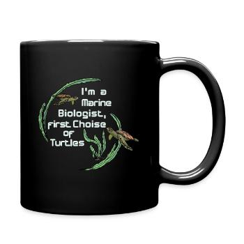 Marine Biologist Turtle Diving - Full Colour Mug - black - Right