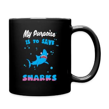 Requins Requins plongeurs Requin - Mug uni - noir - Droite