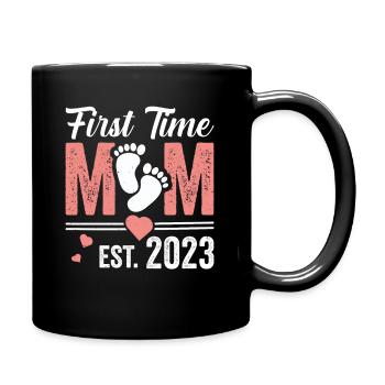 FIRST TIME MOM EST. 2023 - Tasse einfarbig - Schwarz - Rechts