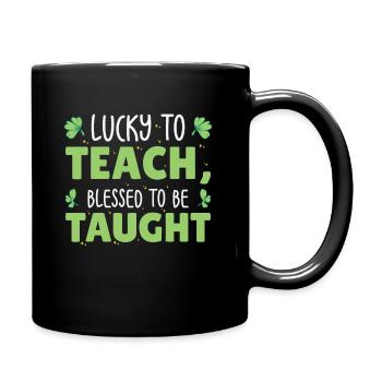 Enseigner le trèfle chanceux de la Saint-Patrick - Mug uni - noir - Droite