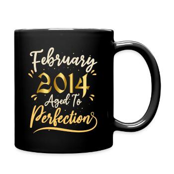 Februar 2014 Februar in Perfektion gealtert 2014 - Tasse einfarbig - Schwarz - Rechts