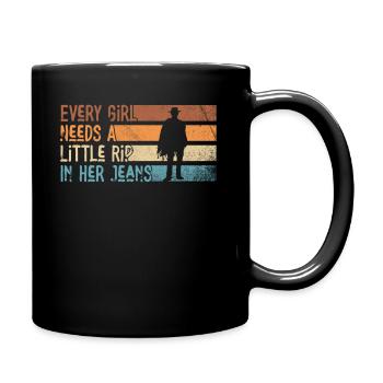 Chaque fille a besoin d’une petite déchirure dans son jean - Mug uni - noir - Droite