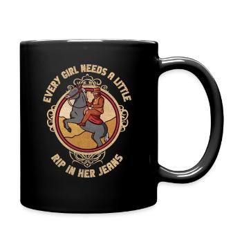 Chaque fille a besoin d’une petite déchirure dans son jean - Mug uni - noir - Droite
