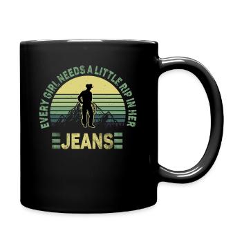 Chaque fille a besoin d’une petite déchirure dans son jean - Mug uni - noir - Droite
