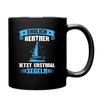 Rente Segeln Segelboot Kapitän Rentner - Tasse einfarbig - Schwarz - Rechts