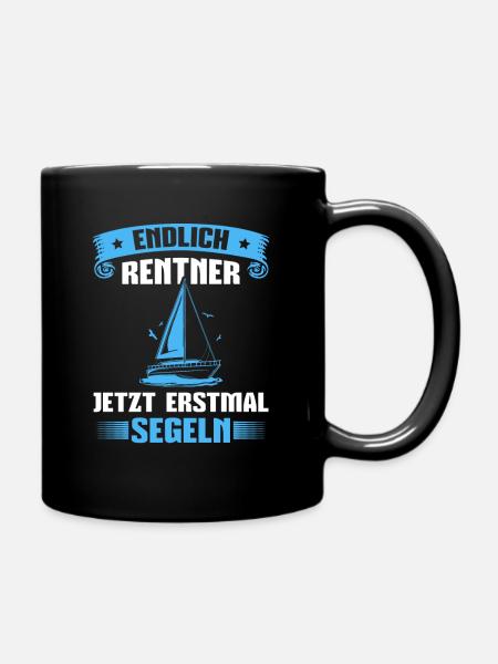 Rente Segeln Segelboot Kapitän Rentner - Tasse einfarbig - Schwarz