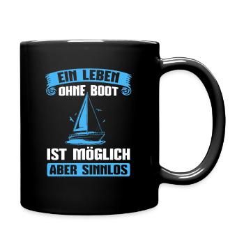 Segeln Segelboot Kapitän Segler Bootsbesitzer - Tasse einfarbig - Schwarz - Rechts
