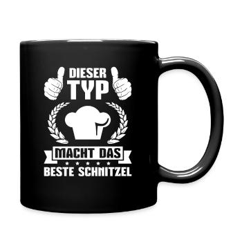 Kochen Schnitzel Koch Hobbykoch - Tasse einfarbig - Schwarz - Rechts