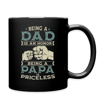 Being a father is an honor daddy priceless father's day - Full Colour Mug - black - Right