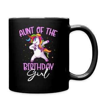 Tante Des Geburtstagskindes Dabbing Einhorn - Tasse einfarbig - Schwarz - Rechts