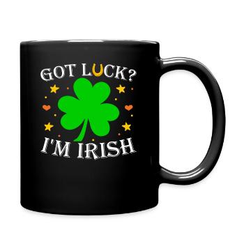 St. Patrick's Day Irish Happiness Clover - Full Colour Mug - black - Right