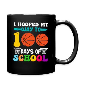 100 Days School Beginners Basketball colorful - Full Colour Mug - black - Right