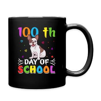 100 jours école école enfant école débutant chien - Mug uni - noir - Droite