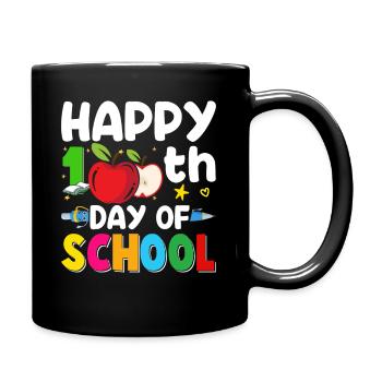 100 days school child schoolchild apple school beginners - Full Colour Mug - black - Right