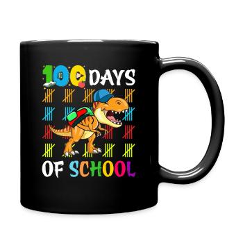 100 Tage Schule Schulanfänger Dinosauria Stifte - Tasse einfarbig - Schwarz - Rechts