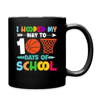 100 Days School Beginners Basketball colorful - Full Colour Mug - black - Right