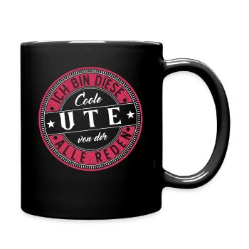 Ute Geschenkidee Geschenk Geburtstag - Tasse einfarbig - Schwarz - Rechts
