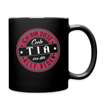 Tia Geschenkidee Geschenk Geburtstag - Tasse einfarbig - Schwarz - Rechts