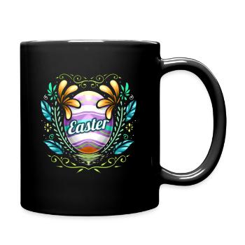 Easter Egg With Ornaments And Feathers on Easter - Tasse einfarbig - Schwarz - Rechts