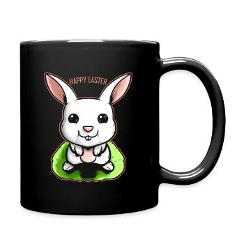 Happy Easter Rabbit On Easter - Tasse einfarbig - Schwarz - Rechts