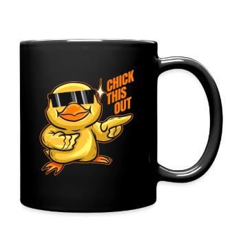 Chick This Out Chick With Sun Glasses On Easter - Full Colour Mug - black - Right