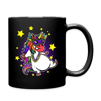 Carnival Carnival Mask and Pearl Unicorn Party - Full Colour Mug - black - Right