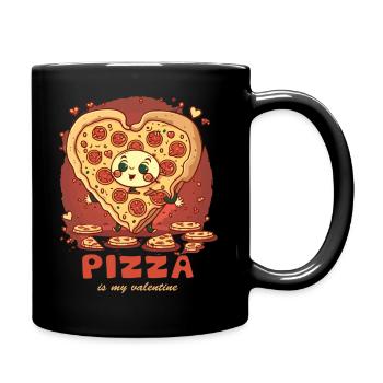 Pizza is my valentine - Full Colour Mug - black - Right