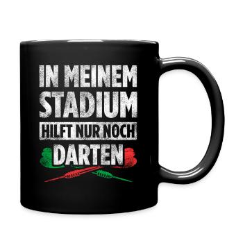 In Meinem Stadium Hilft Nur Noch Darten - Tasse einfarbig - Schwarz - Rechts