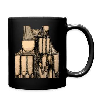 Gilet imprimé beige - Mug uni - noir - Droite
