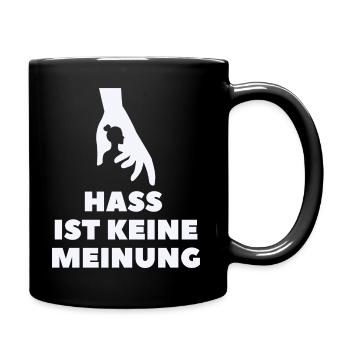 Hass ist keine Meinung Silhouette PLBT - Tasse einfarbig - Schwarz - Rechts