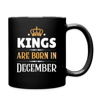 Les rois naissent en décembre - Mug uni - noir - Droite