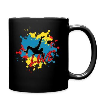 Fußball - Tasse einfarbig - Schwarz - Rechts