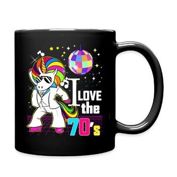 Années 70 humour drôle licorne vintage stylé - Mug uni - noir - Droite
