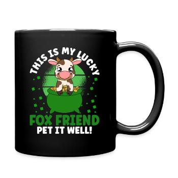 Mignon trèfle de vache Saint-Patrick - Mug uni - noir - Droite