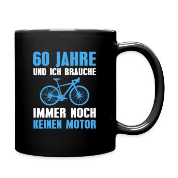 60. Geburtstag Geschenk Fahrrad 60er Radfahrer - Tasse einfarbig - Schwarz - Rechts