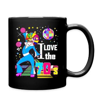 Licorne Fan Des Années 70 - Mug uni - noir - Droite