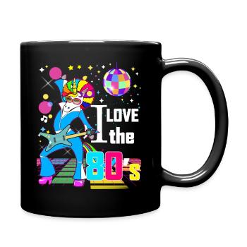 I love the 80's Citation Humour Licorne Guitare - Mug uni - noir - Droite