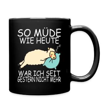 Alpaka So müde wie heute - Tasse einfarbig - Schwarz - Rechts