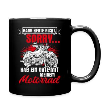Chopper Biker Bikelovers Motorrad Motiv Outdoor - Tasse einfarbig - Schwarz - Rechts