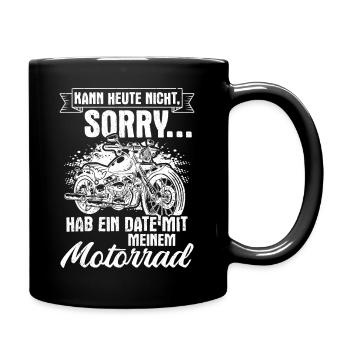 Hobbybiker Motorrad Date Outdoor Sportfan Motorrad - Tasse einfarbig - Schwarz - Rechts