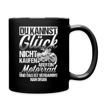 Du kannst Glück nicht kaufen - Biker Motorrad Fahr - Tasse einfarbig - Schwarz - Rechts