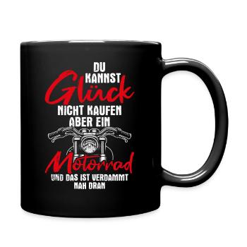 Du kannst Glück nicht kaufen - Biker Motorrad Chop - Tasse einfarbig - Schwarz - Rechts