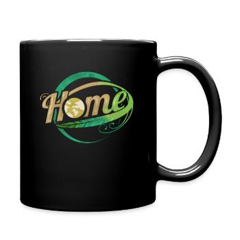 Planet Earth Logo Home surrounded by plants for - Tasse einfarbig - Schwarz - Rechts