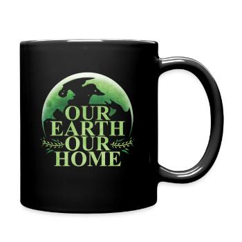 Logo Our Earth Our Home For Earth Day - Tasse einfarbig - Schwarz - Rechts