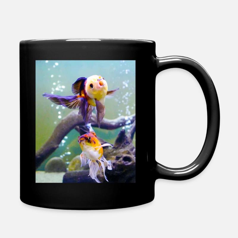 Goldfisch Oranda - Tasse einfarbig - Schwarz