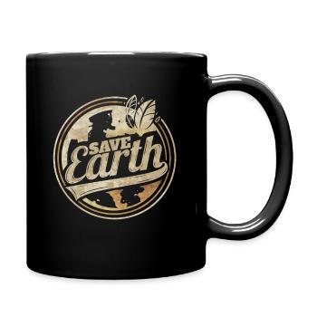 Logo Sauvez la Terre pour le Jour de la Terre - Mug uni - noir - Droite