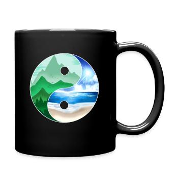 Logo Yin And Yang - Mountains And Ocean For Earth - Tasse einfarbig - Schwarz - Rechts