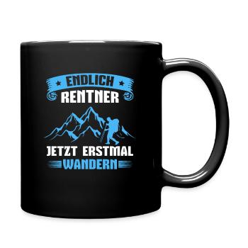 Rente Wandern Berge Ruhestand Rentner Geschenkidee - Tasse einfarbig - Schwarz - Rechts